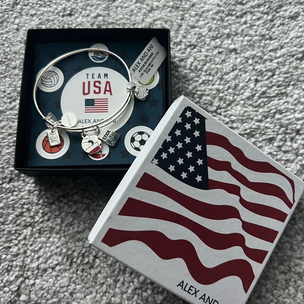 Alex and Ani Team USA Silver Charm Bracelet